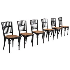 Antique Rare Set of '6' Viennese Secessionist Chairs