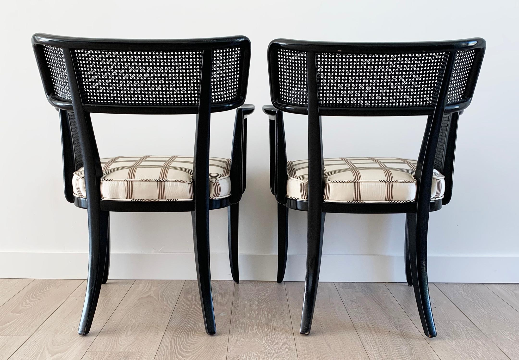 Rare Set of 8 Edward Wormley for Dunbar Ebonized Mahogany Dining Chairs 3