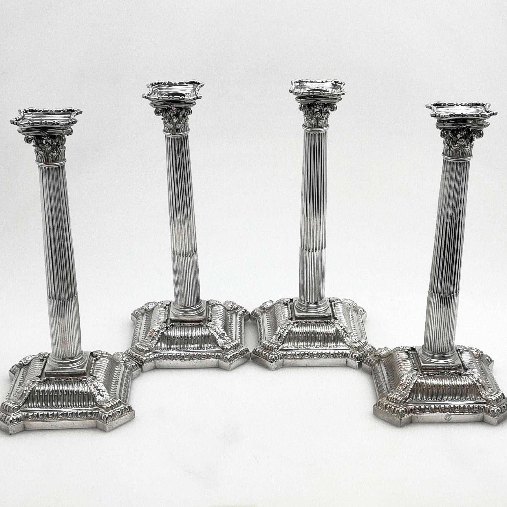 Rare Set of 8 Georgian George II Candlesticks 1756-1757 Candleholders In Good Condition In London, GB