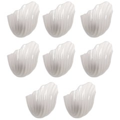 Rare set of 8 Glass Wall Lights by Böhlmarks, Sweden, 1940s