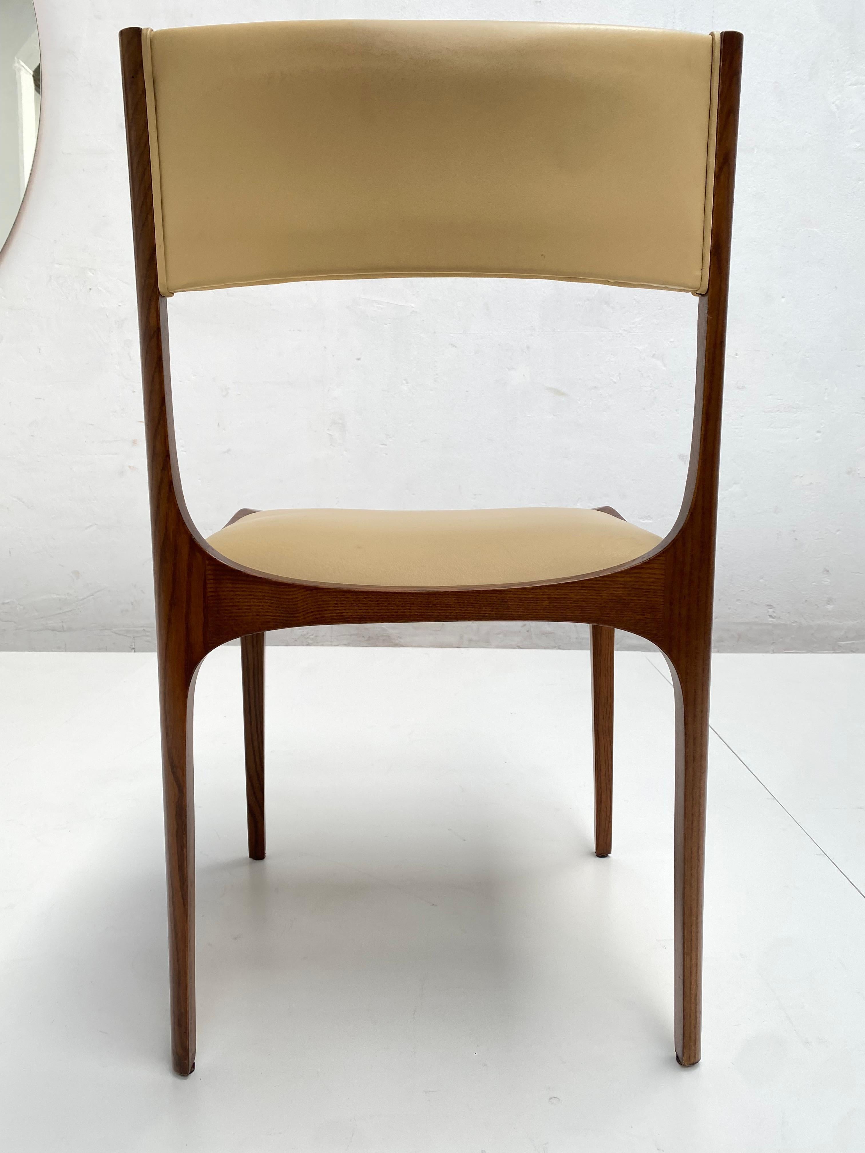 Rare Set of 8 Leather Giuseppe Gibelli 'Elisabetta' Chairs, Sormani, Italy, 1962 3