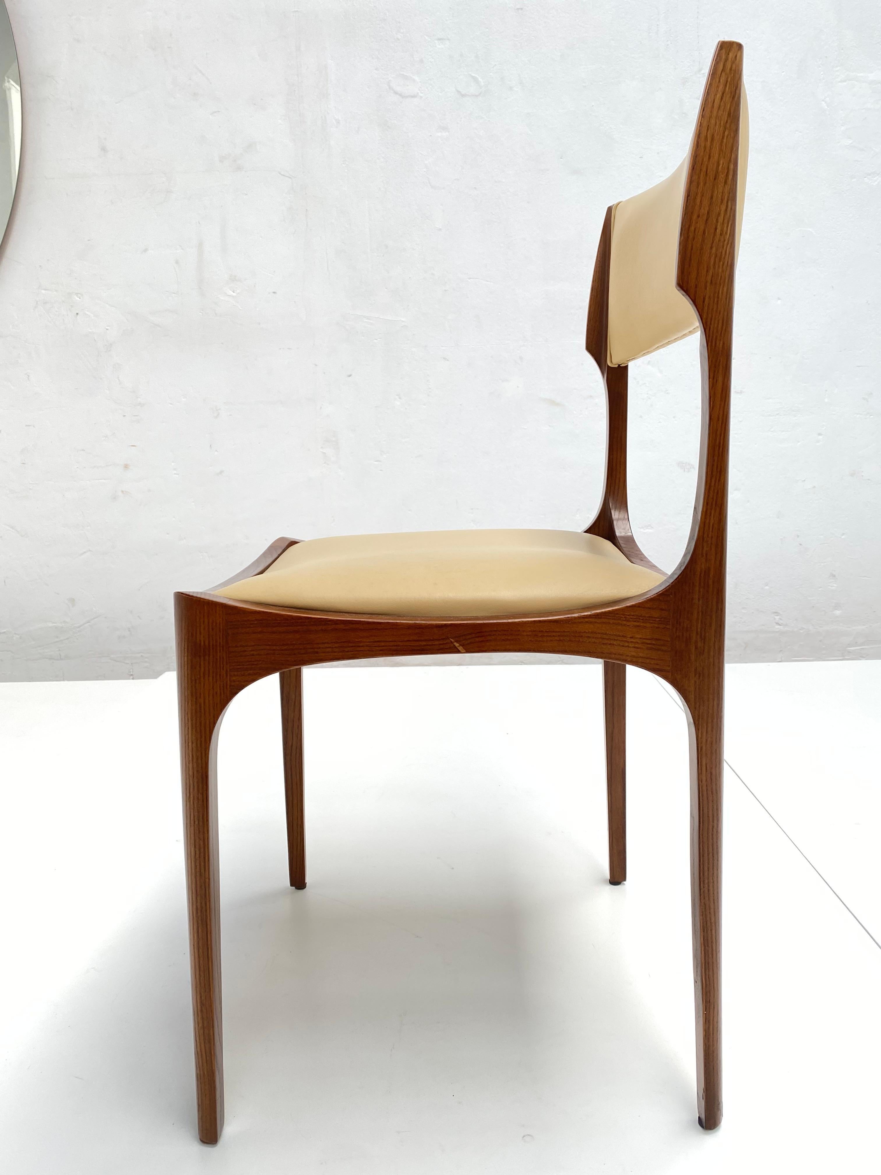 Rare Set of 8 Leather Giuseppe Gibelli 'Elisabetta' Chairs, Sormani, Italy, 1962 4