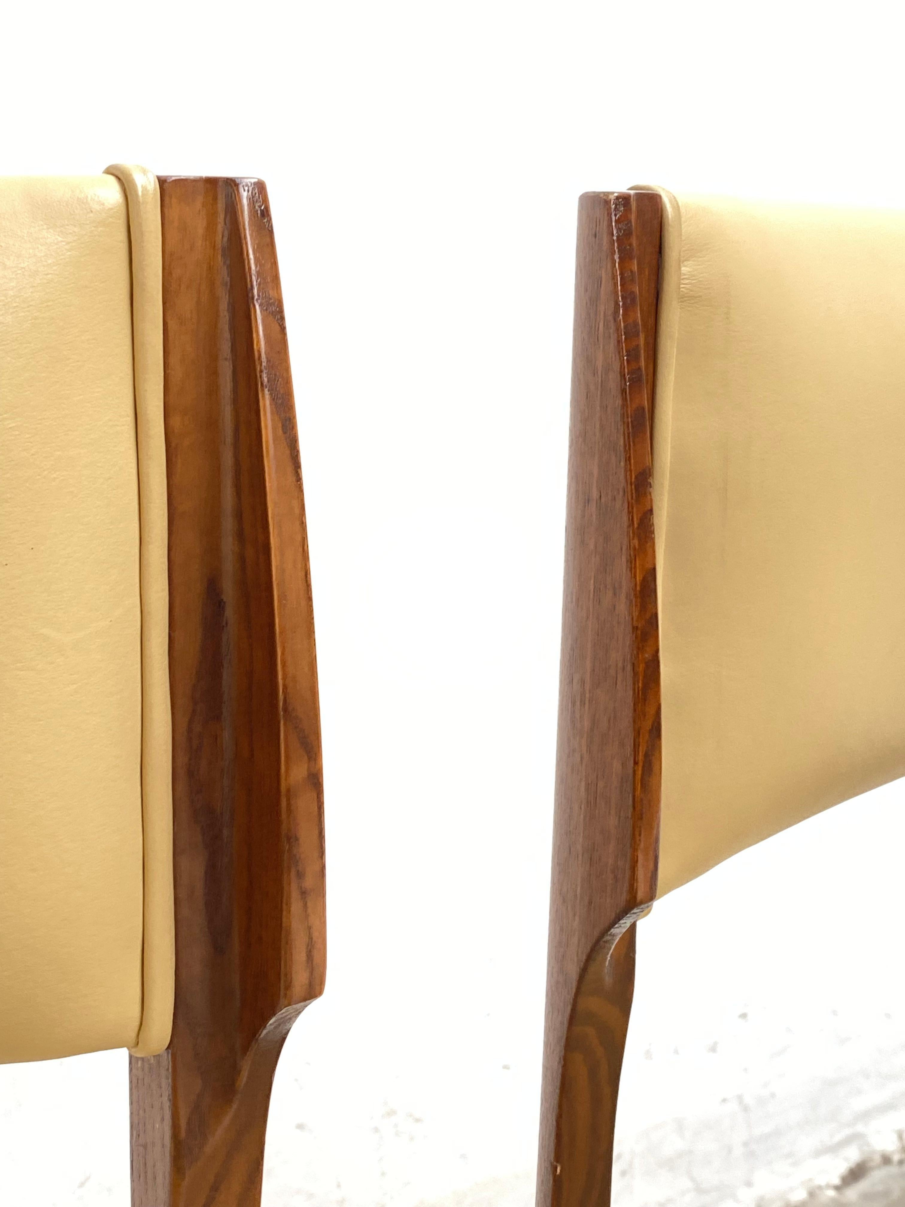 Italian Rare Set of 8 Leather Giuseppe Gibelli 'Elisabetta' Chairs, Sormani, Italy, 1962