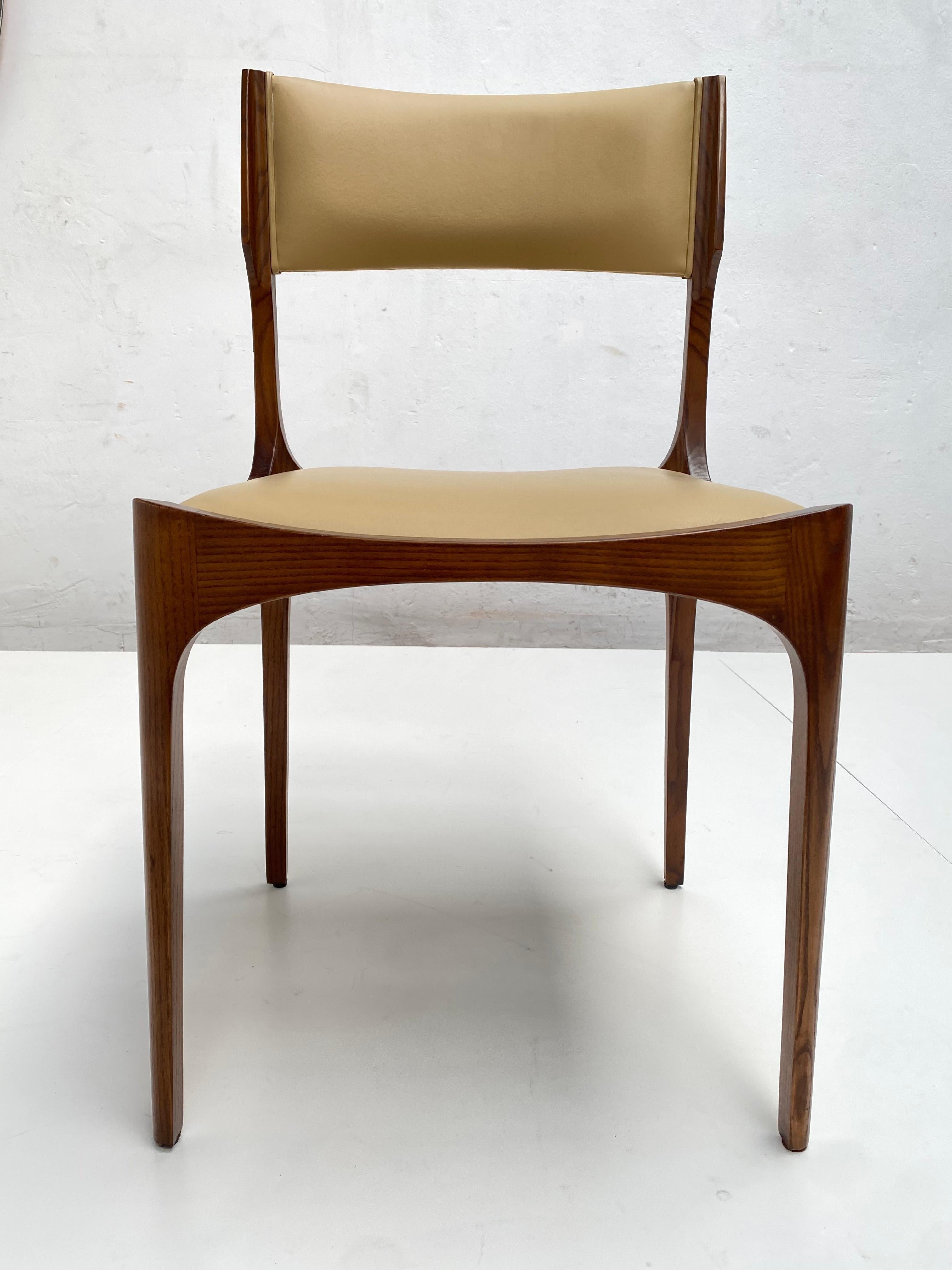 Rare Set of 8 Leather Giuseppe Gibelli 'Elisabetta' Chairs, Sormani, Italy, 1962 2