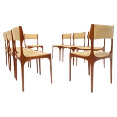 Rare Set of 8 Leather Giuseppe Gibelli 'Elisabetta' Chairs, Sormani, Italy, 1962
