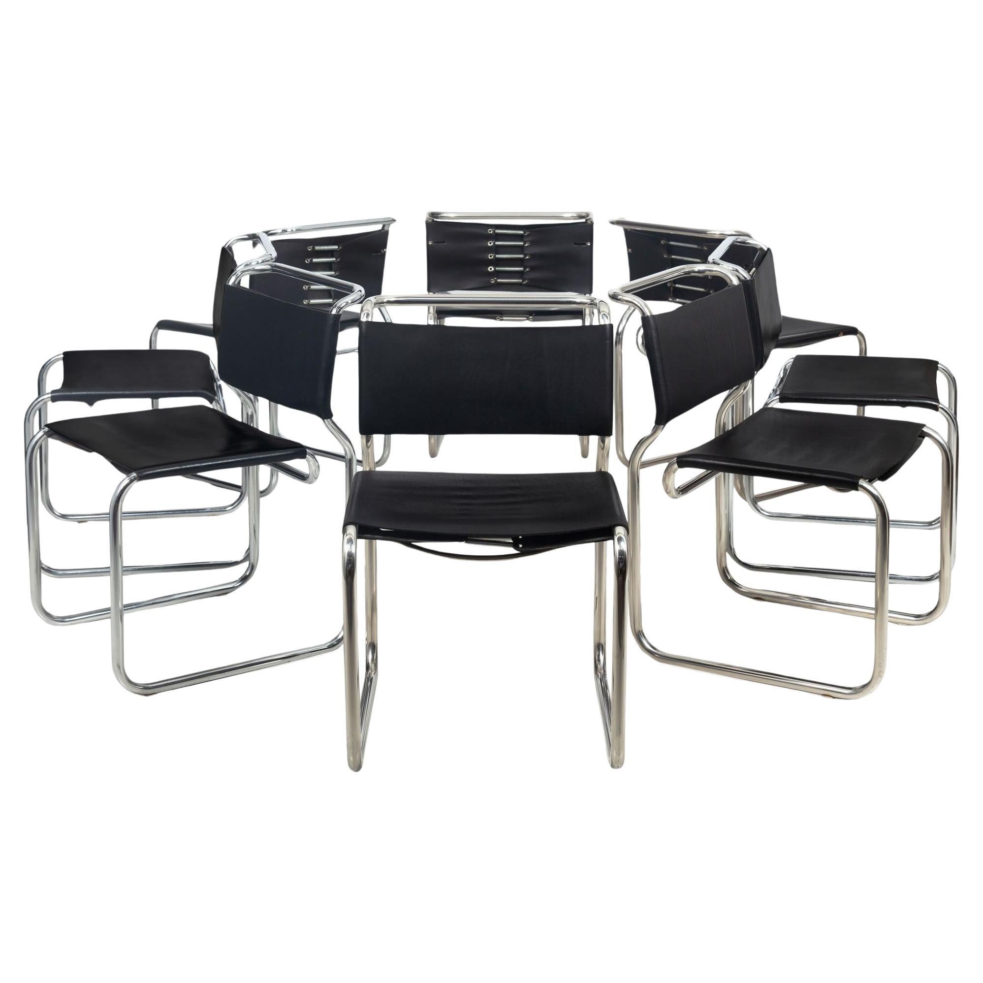 Rare ensemble de 8 chaises de salle à manger "The Moderns" CH66 par Nicos Zographos