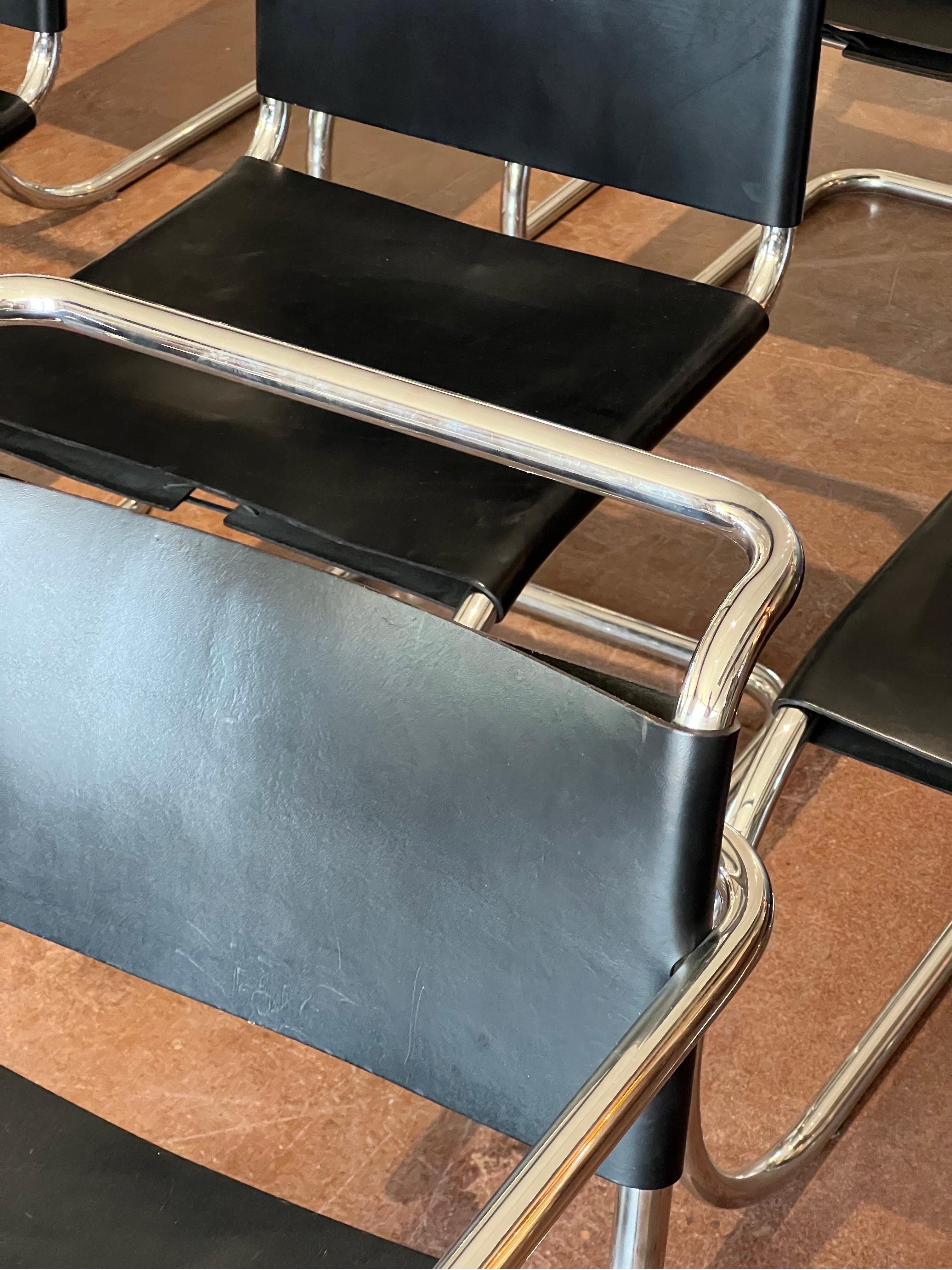 Late 20th Century Rare Set of 8 Mies van der Rohe for Knoll MR10 and MR20 Chairs For Sale
