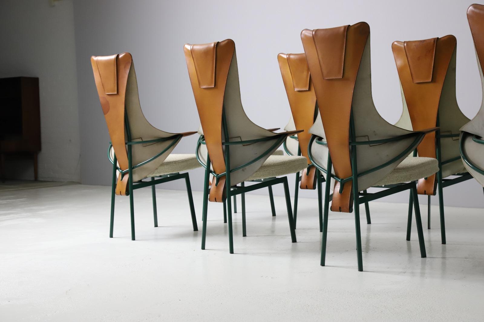 Rare set of 8 'Regina' chairs by Paolo Deganello for Zanotta, Italy 1991 In Good Condition For Sale In SITTARD, LI