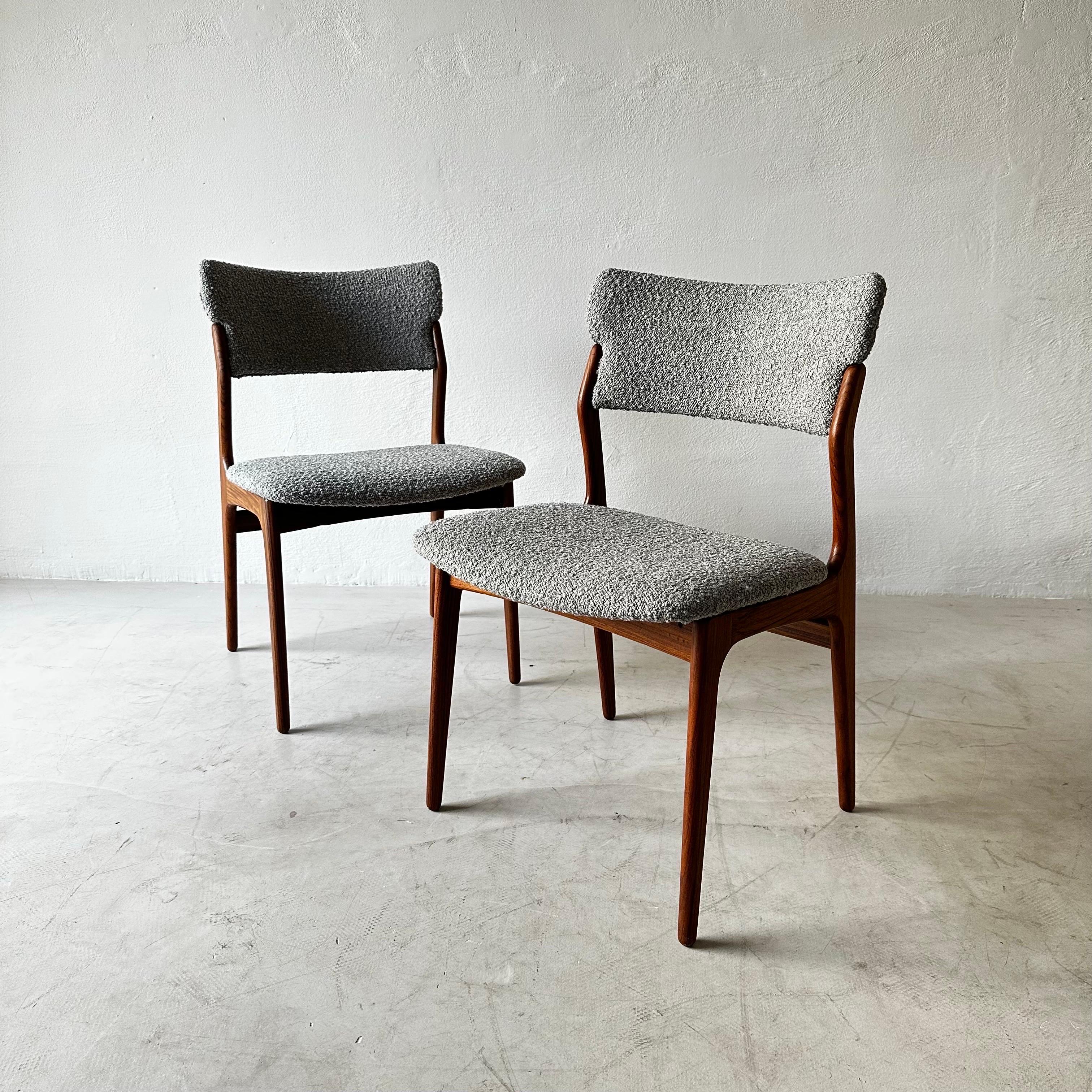 Rare Set of 8 Sculptural Scandinavian Dining Chairs, Denmark, 1960s For Sale 3