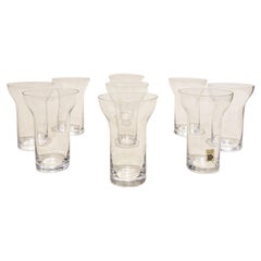 Rare set of 9 Bulles glasses by Roger Tallon for Daum, from the 3T serie, 1960s.