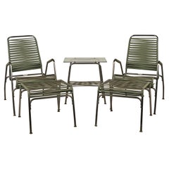 Rare Set of American Mid-Century Stainless Steel Patio Furniture