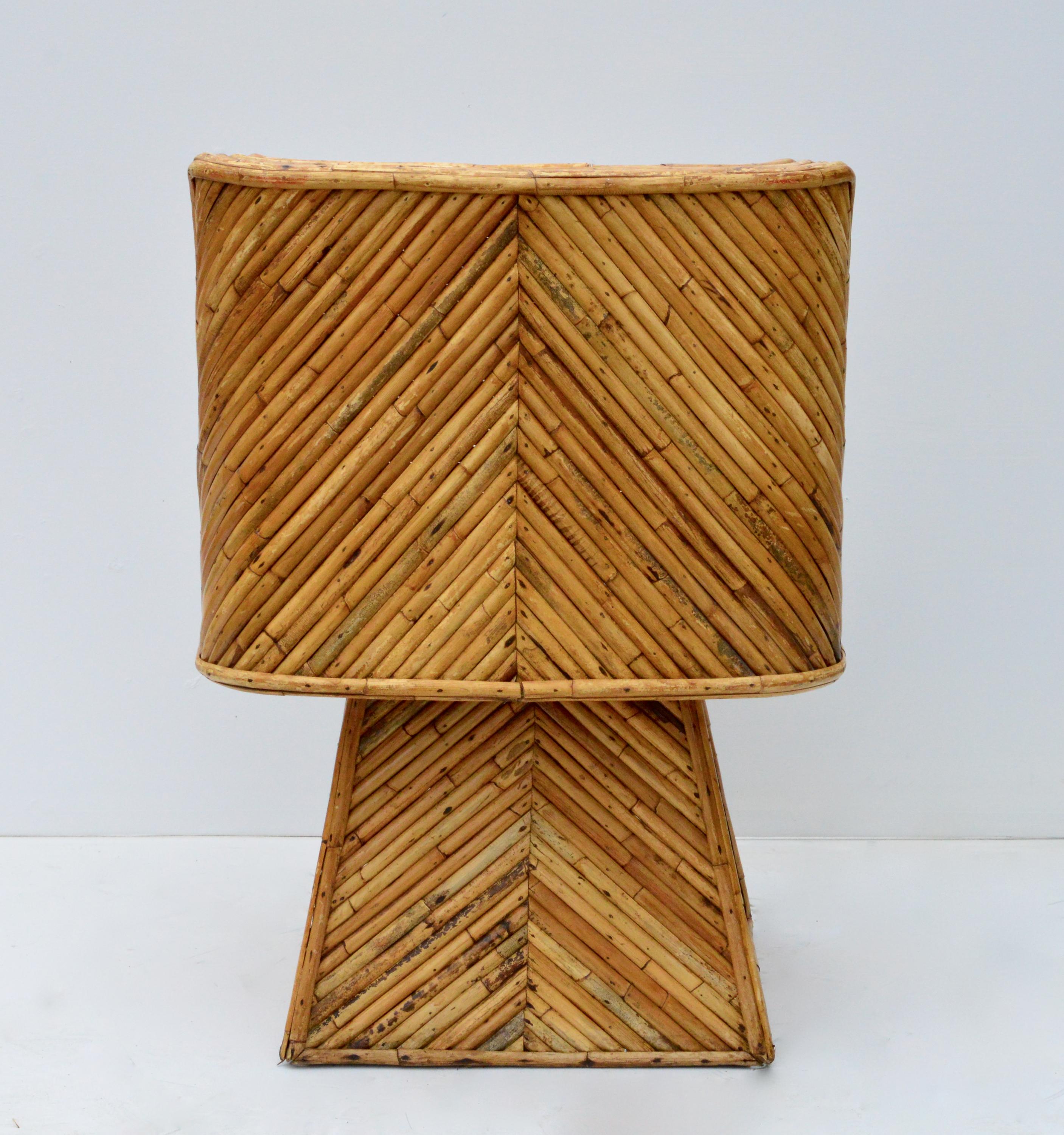 Rare Set of Bamboo Swivel Chairs For Sale 2