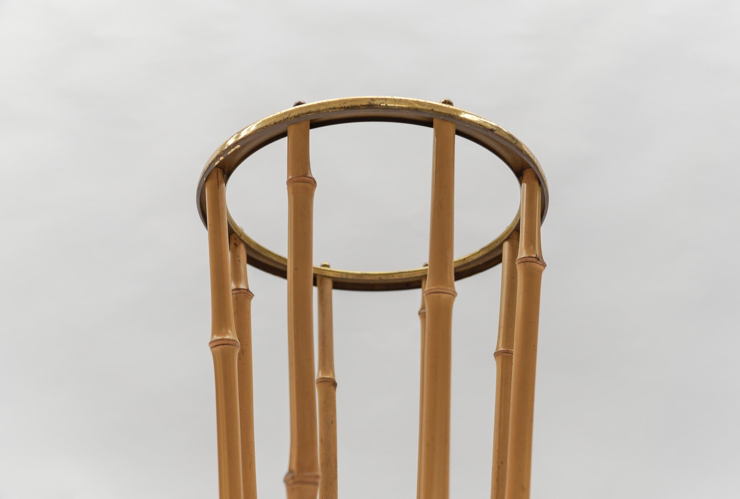 Rare Set of Brass and Bamboo Coat Rack and Umbrella Stand, 1950 Italy For Sale 12