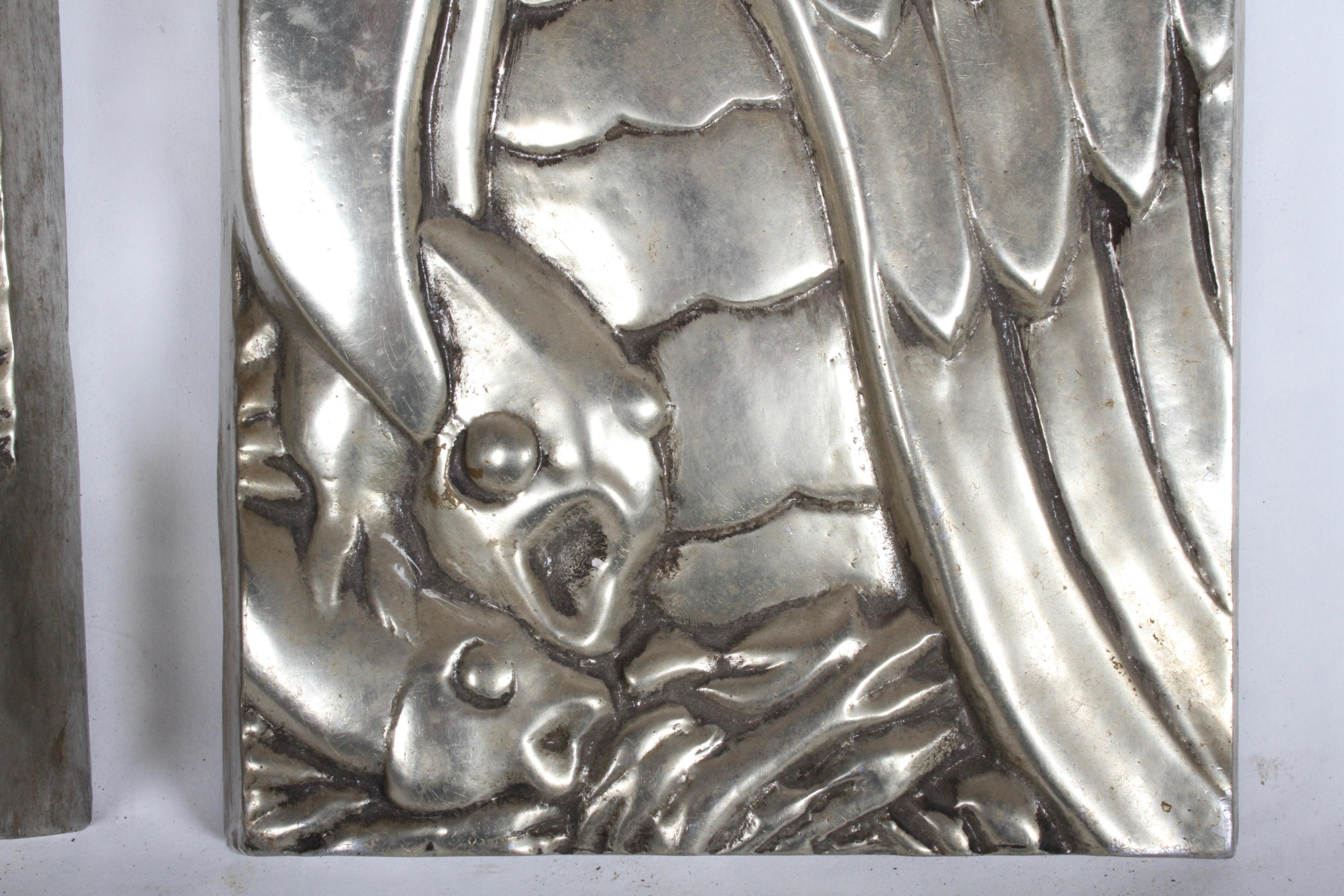 Mid-20th Century Rare Set of Bruce Cox Art Deco Aluminum Pelican Sculptural Panels