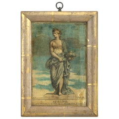 Rare set of Early 18th Century Reverse Glass Engravings of Four Seasons