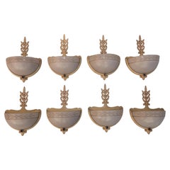 Rare set of eight Art deco sconces