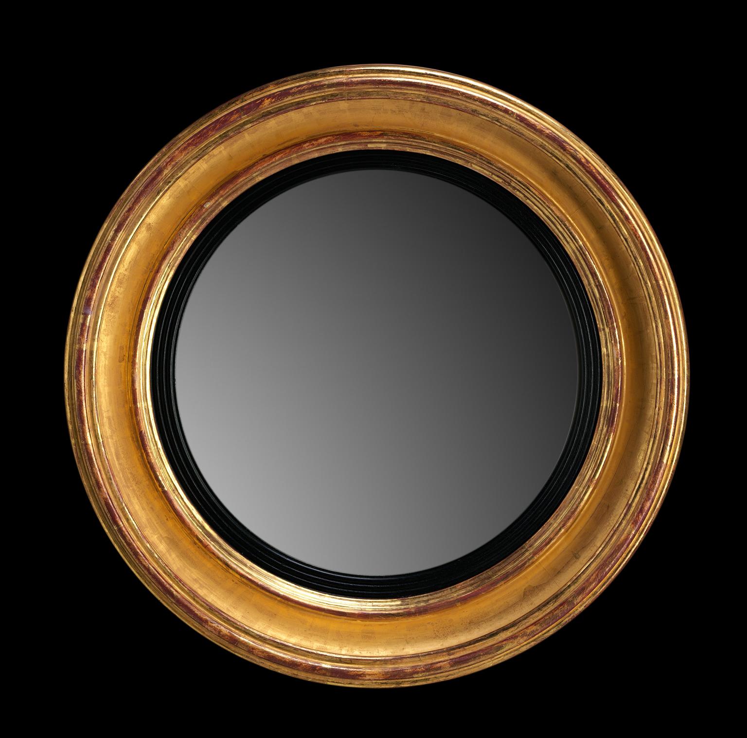 English Rare Set of Eight Convex Mirrors in the Regency manner For Sale