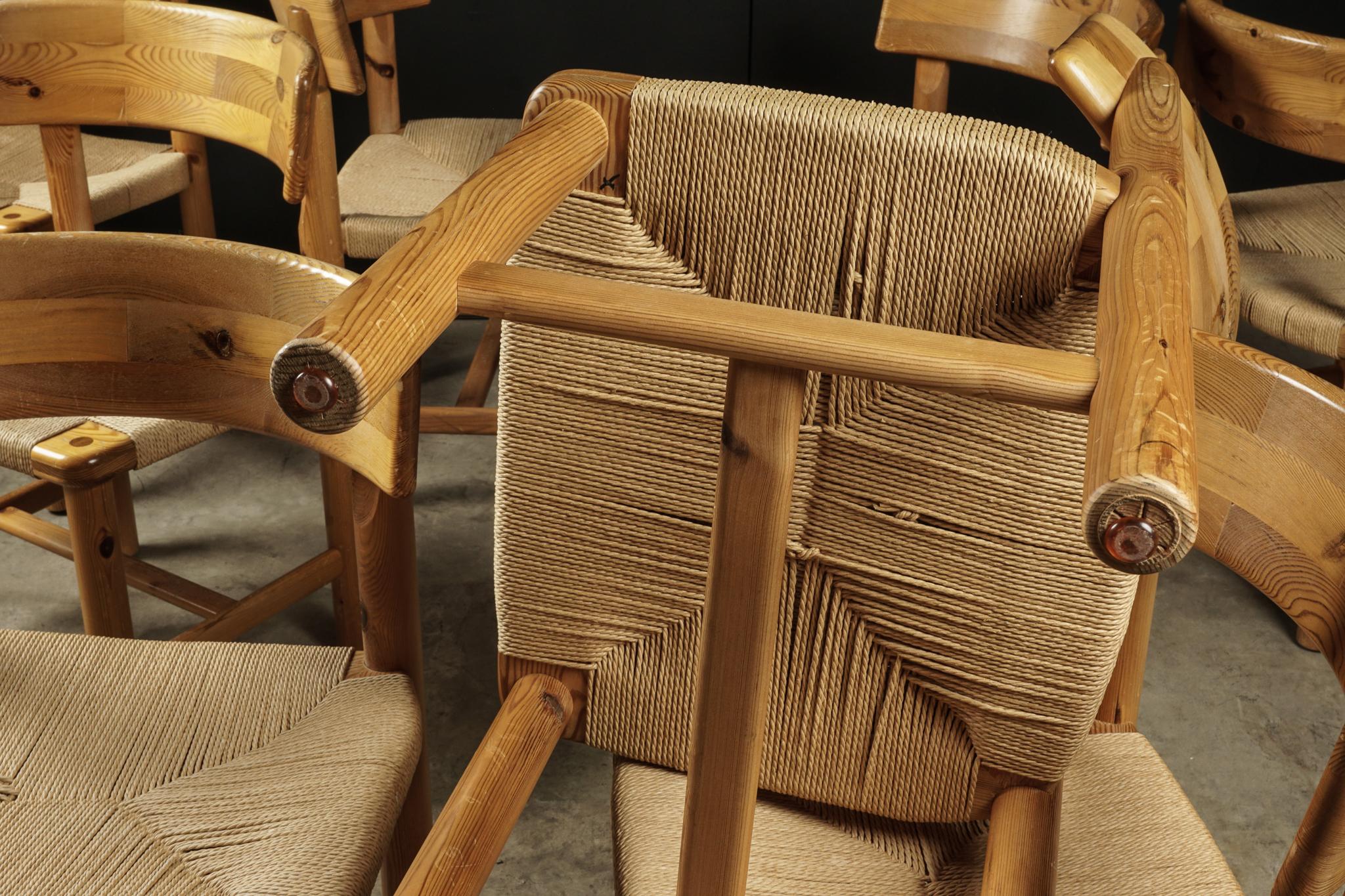 Rare Set of Eight Dining Chairs attributed to Rainer Daumiller, circa 1970 2