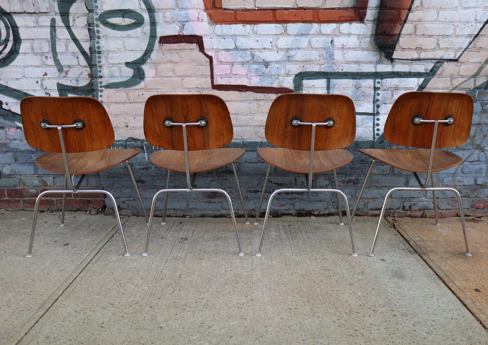 Rare Set of Eight Herman Miller Eames DCM Dining Chairs in Rosewood 7