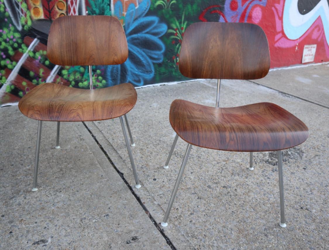 Rare Set of Eight Herman Miller Eames DCM Dining Chairs in Rosewood 9