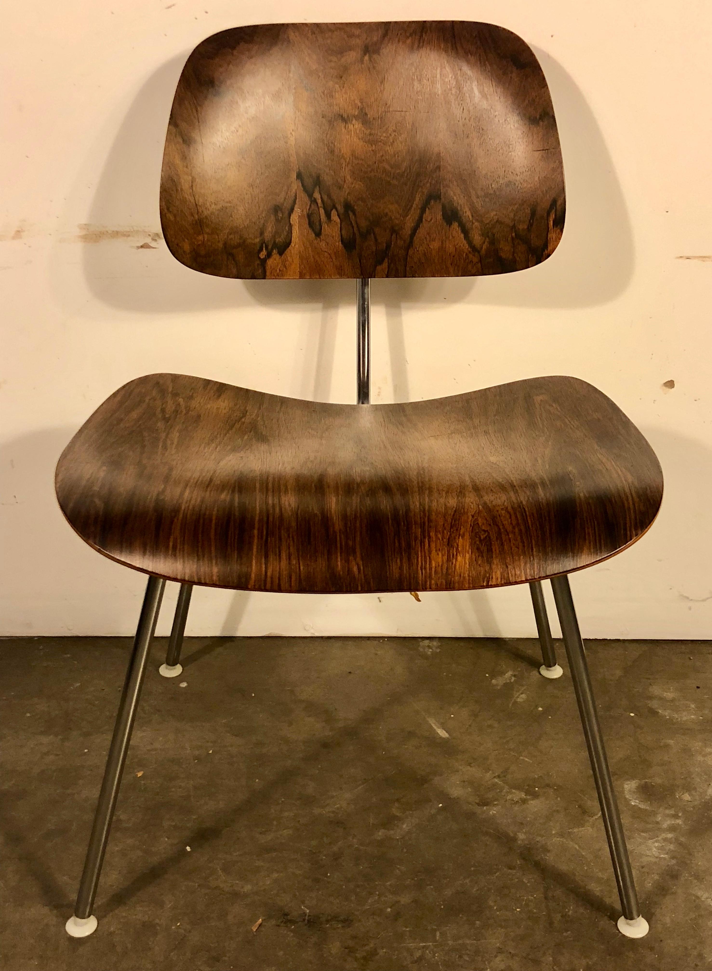 20th Century Rare Set of Eight Herman Miller Eames DCM Dining Chairs in Rosewood