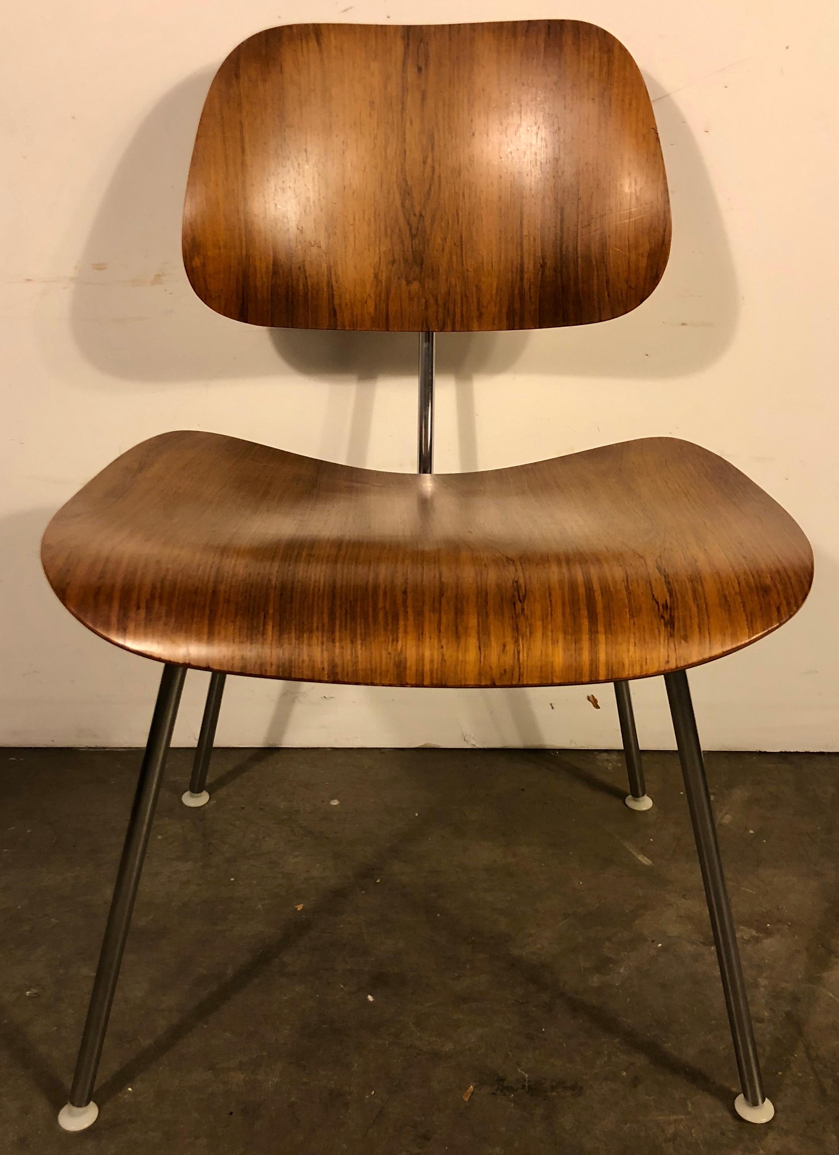 Rare Set of Eight Herman Miller Eames DCM Dining Chairs in Rosewood 1