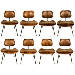 Rare Set of Eight Herman Miller Eames DCM Dining Chairs in Rosewood