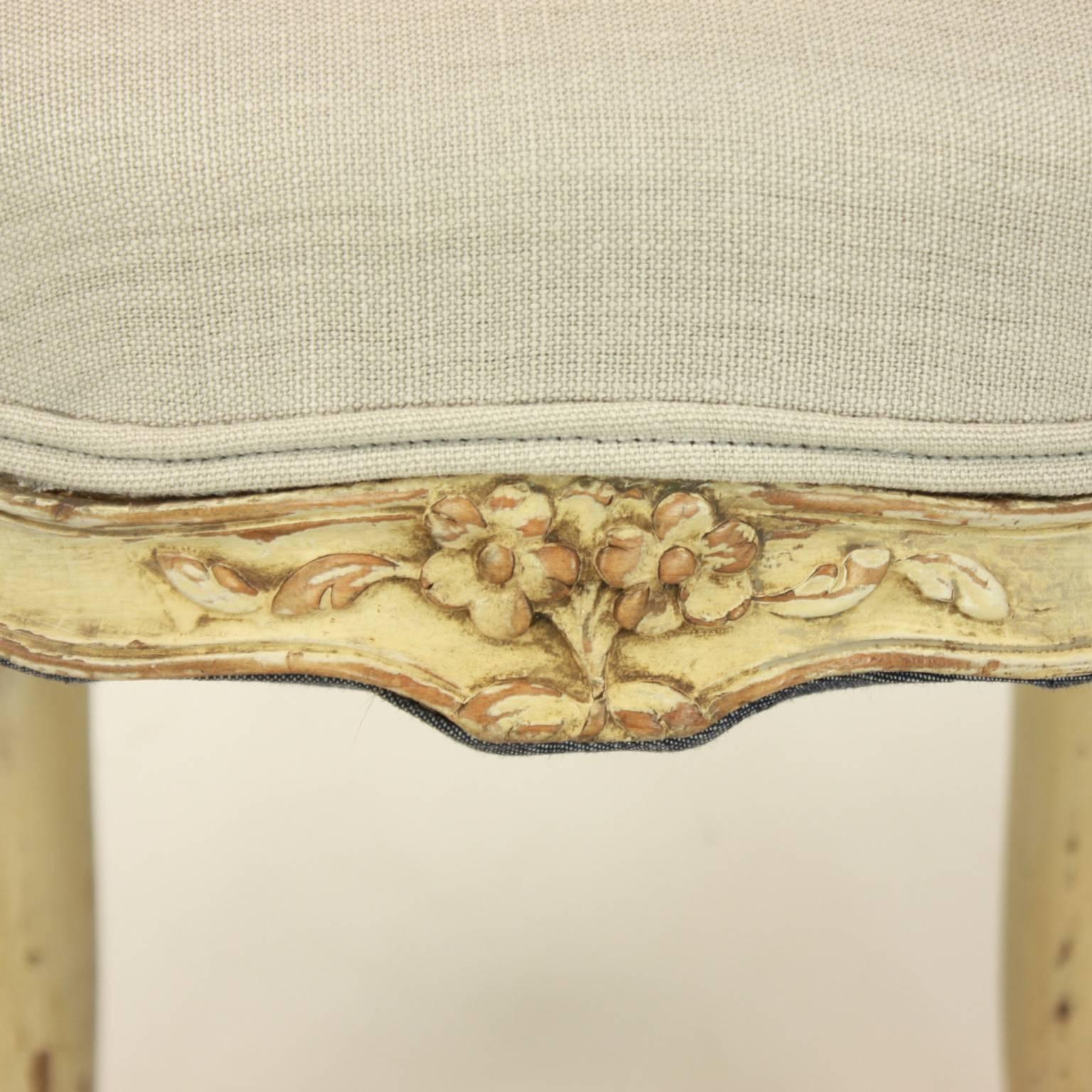 Painted Rare Set of Eight  Louis XV Chairs Stamped J.B. Mouette, circa 1750