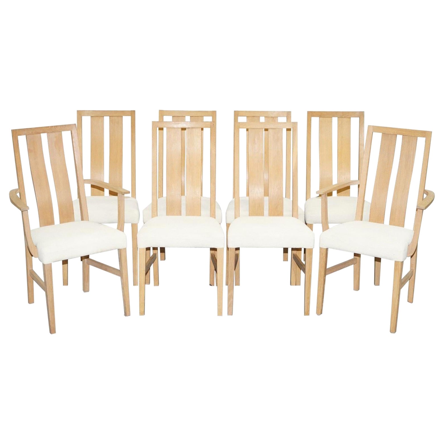 Rare ensemble de huit chaises de salle à manger en bois de frêne Orum Mobler