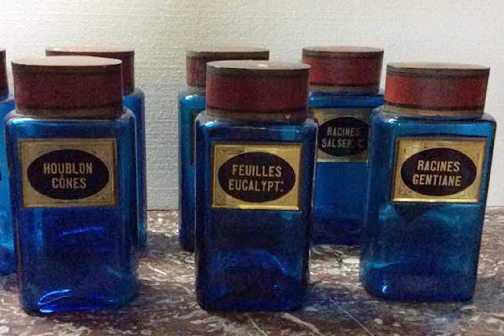 Raro set di quaranta vasi da farmacia della fine del XIX secolo in vendita 1