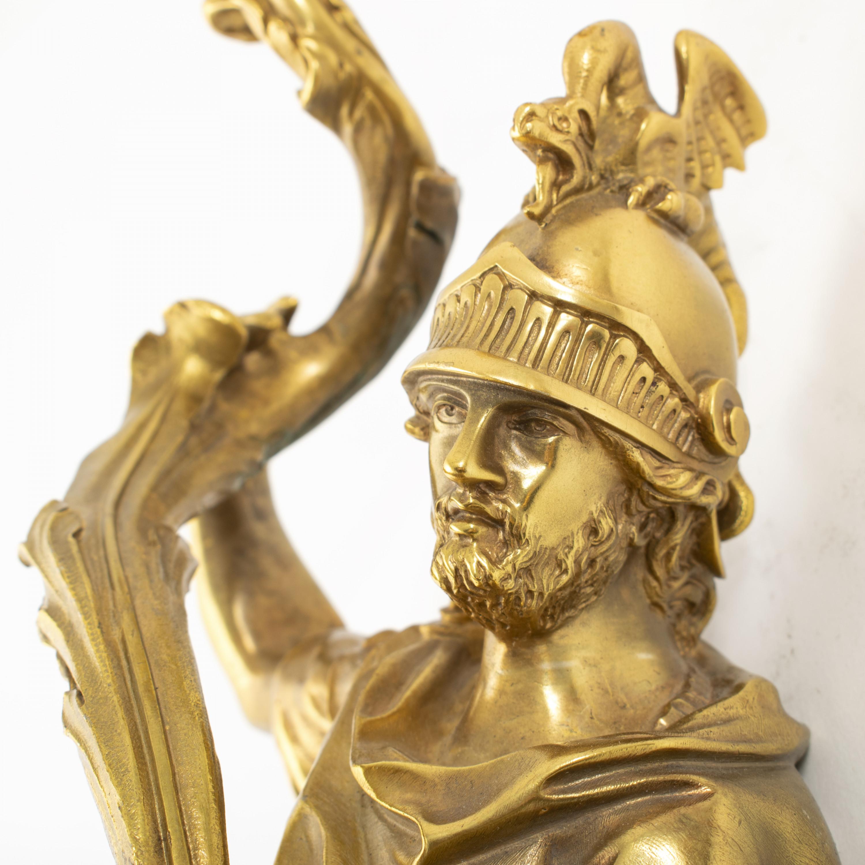 Seltener Satz von vier französischen Wandleuchtern aus vergoldeter Bronze im Louis-XVI.-Stil, Henri Vian (Vergoldet) im Angebot