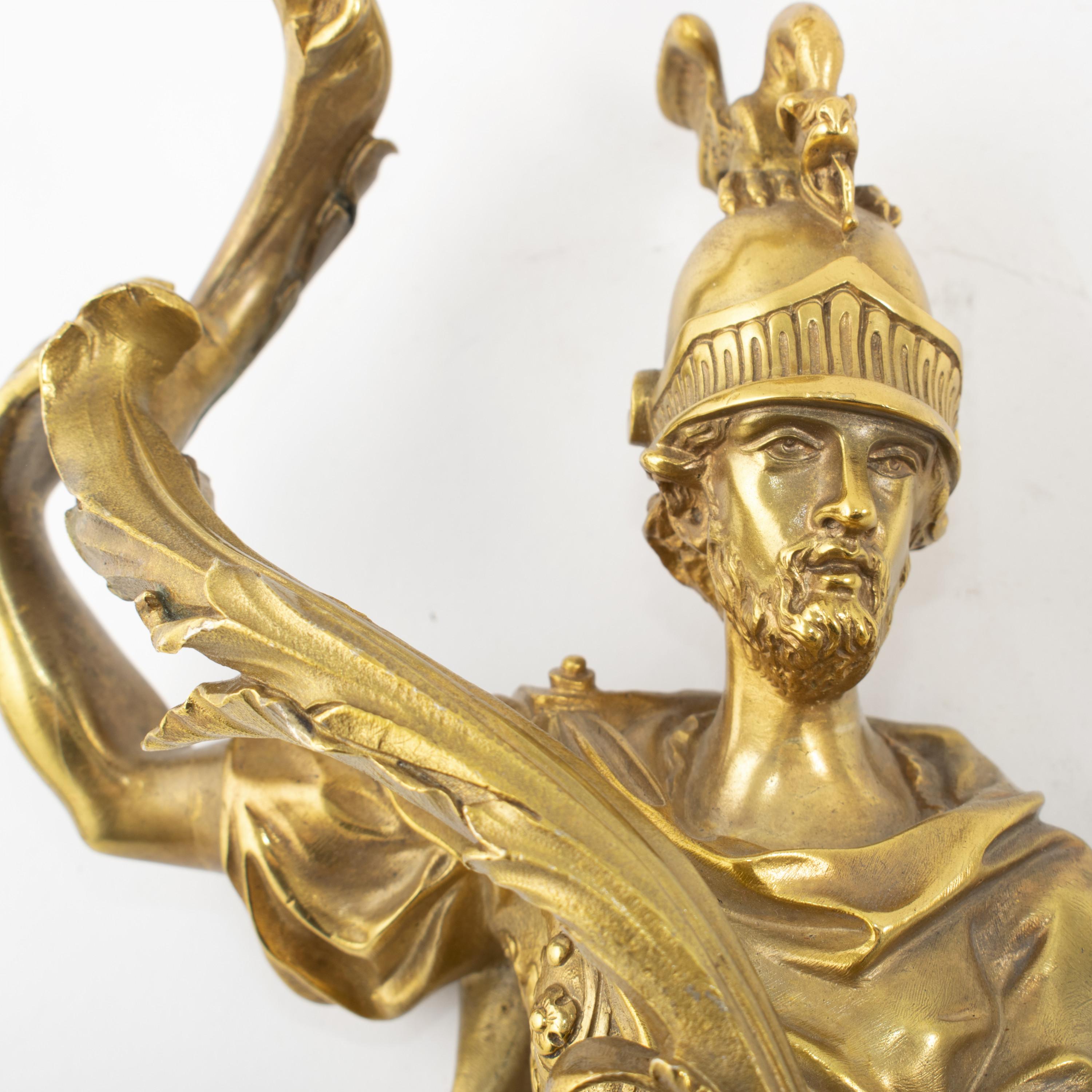 Seltener Satz von vier französischen Wandleuchtern aus vergoldeter Bronze im Louis-XVI.-Stil, Henri Vian im Zustand „Gut“ im Angebot in Kastrup, DK