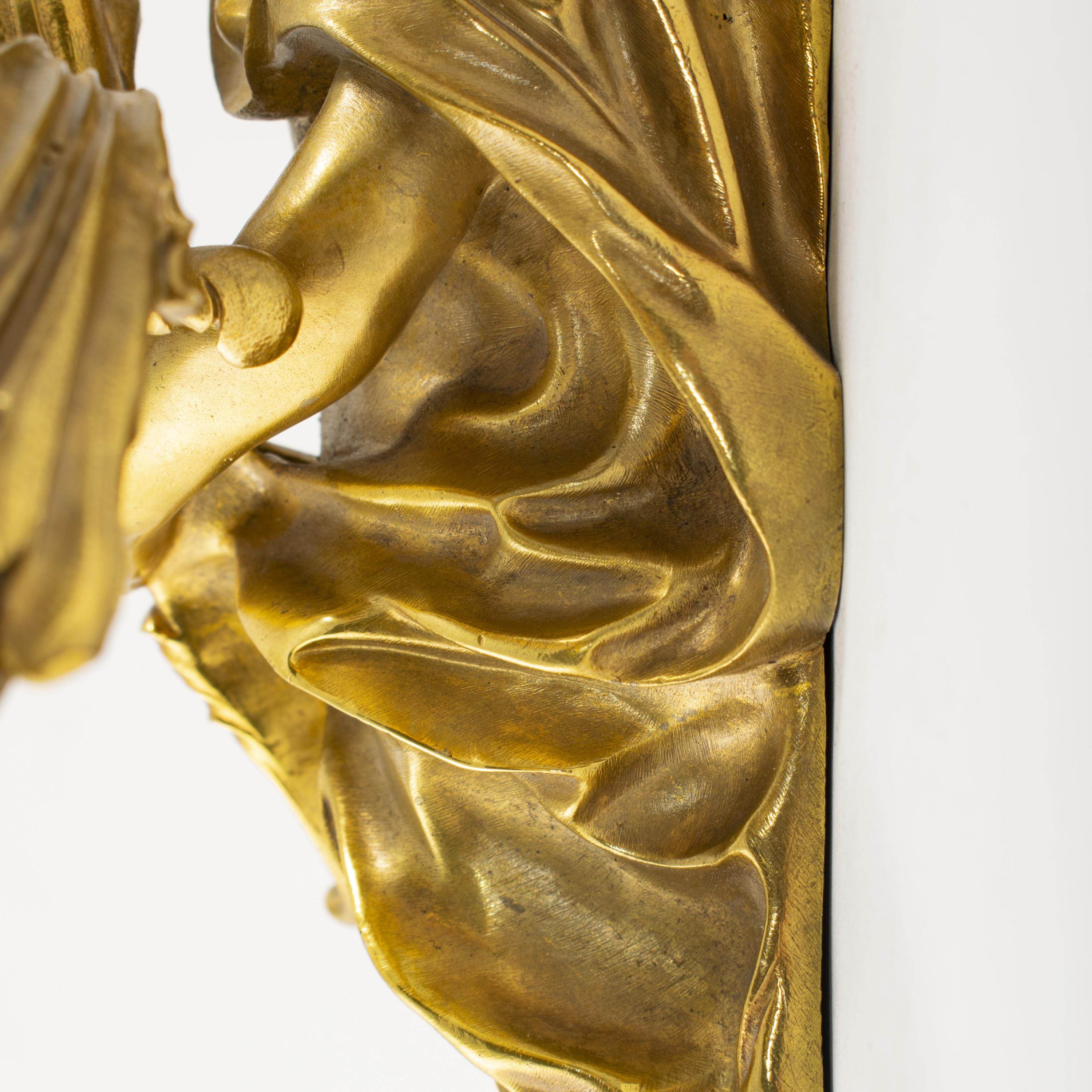 Seltener Satz von vier französischen Wandleuchtern aus vergoldeter Bronze im Louis-XVI.-Stil, Henri Vian im Angebot 1
