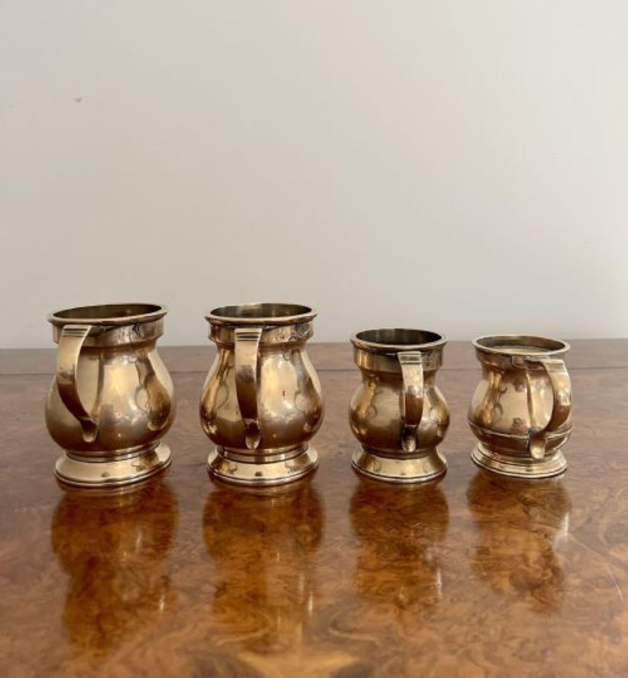 Rare set of four antique Victorian bell shaped tankards  In Good Condition For Sale In Ipswich, GB