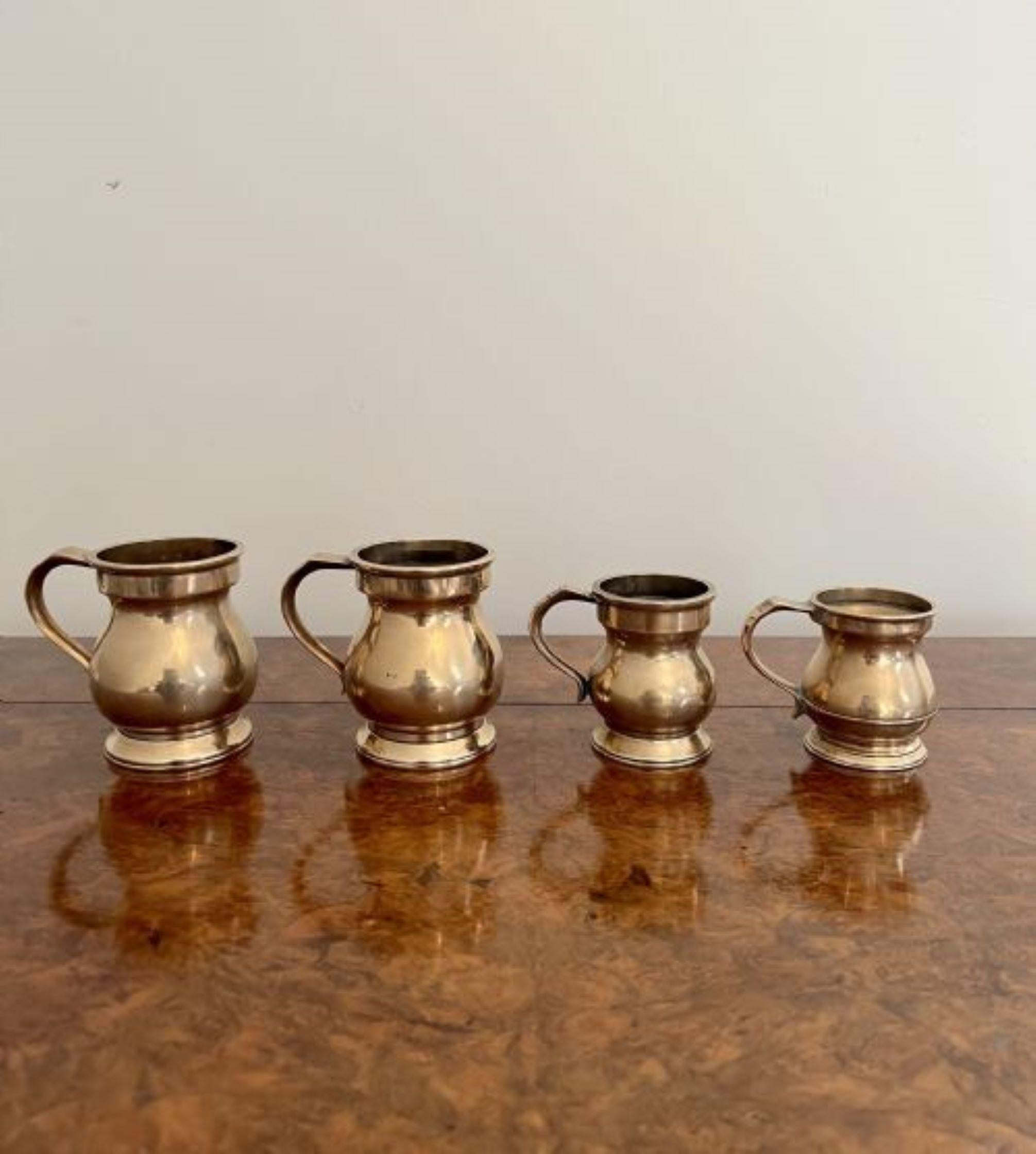 19th Century Rare set of four antique Victorian bell shaped tankards  For Sale