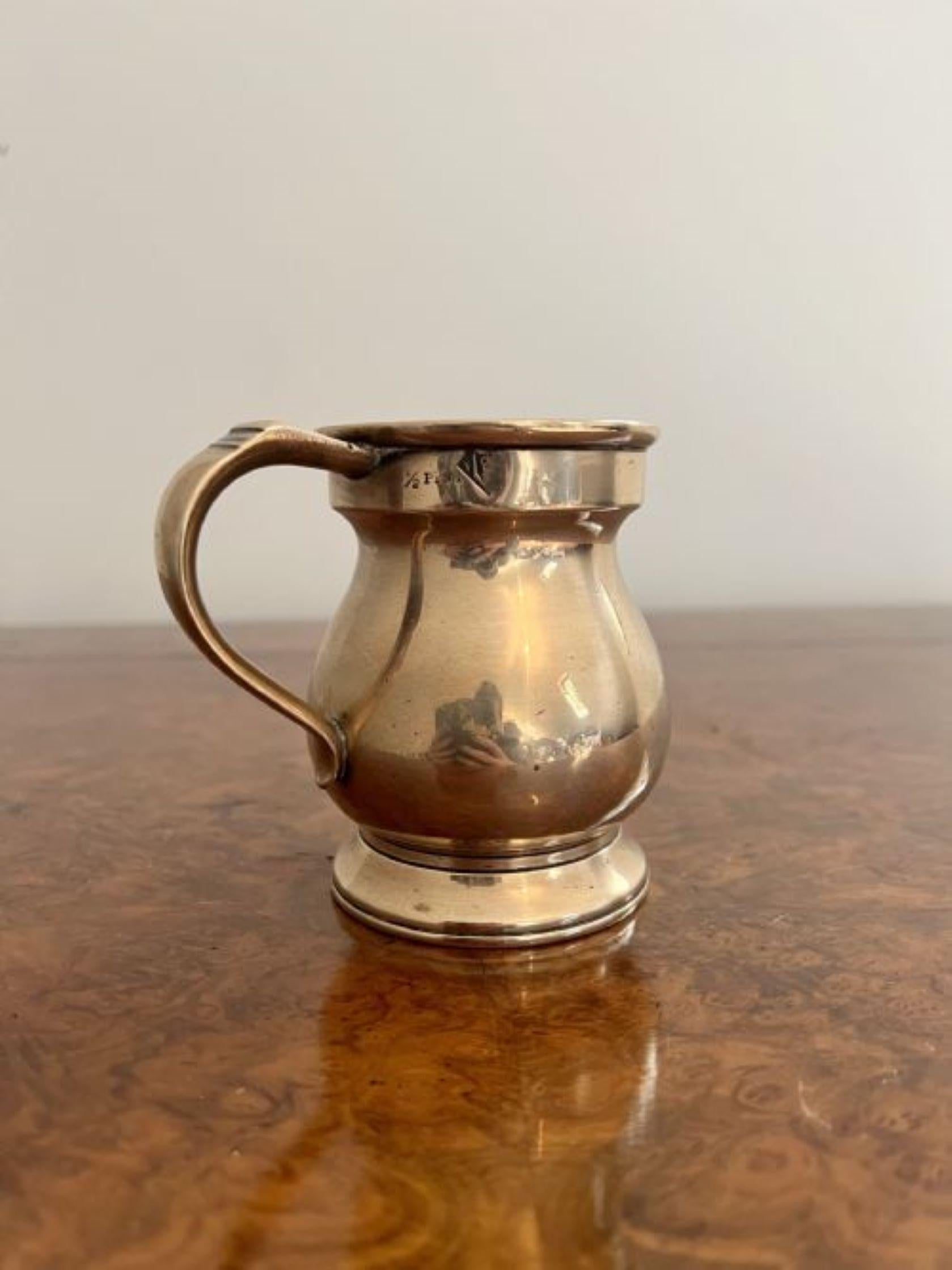 Brass Rare set of four antique Victorian bell shaped tankards  For Sale