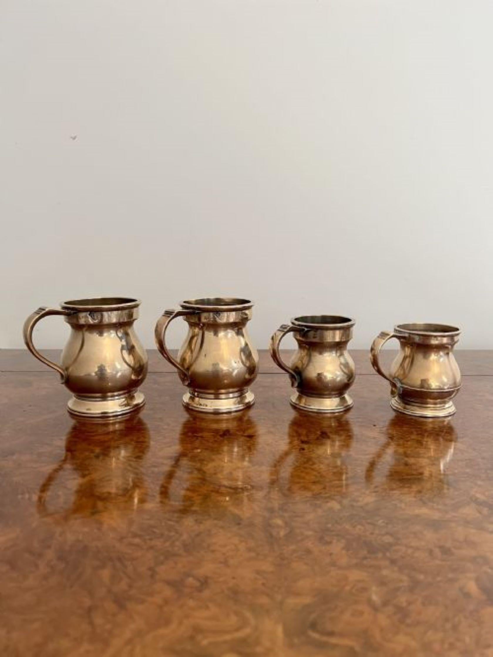 Rare set of four antique Victorian bell shaped tankards  For Sale 1
