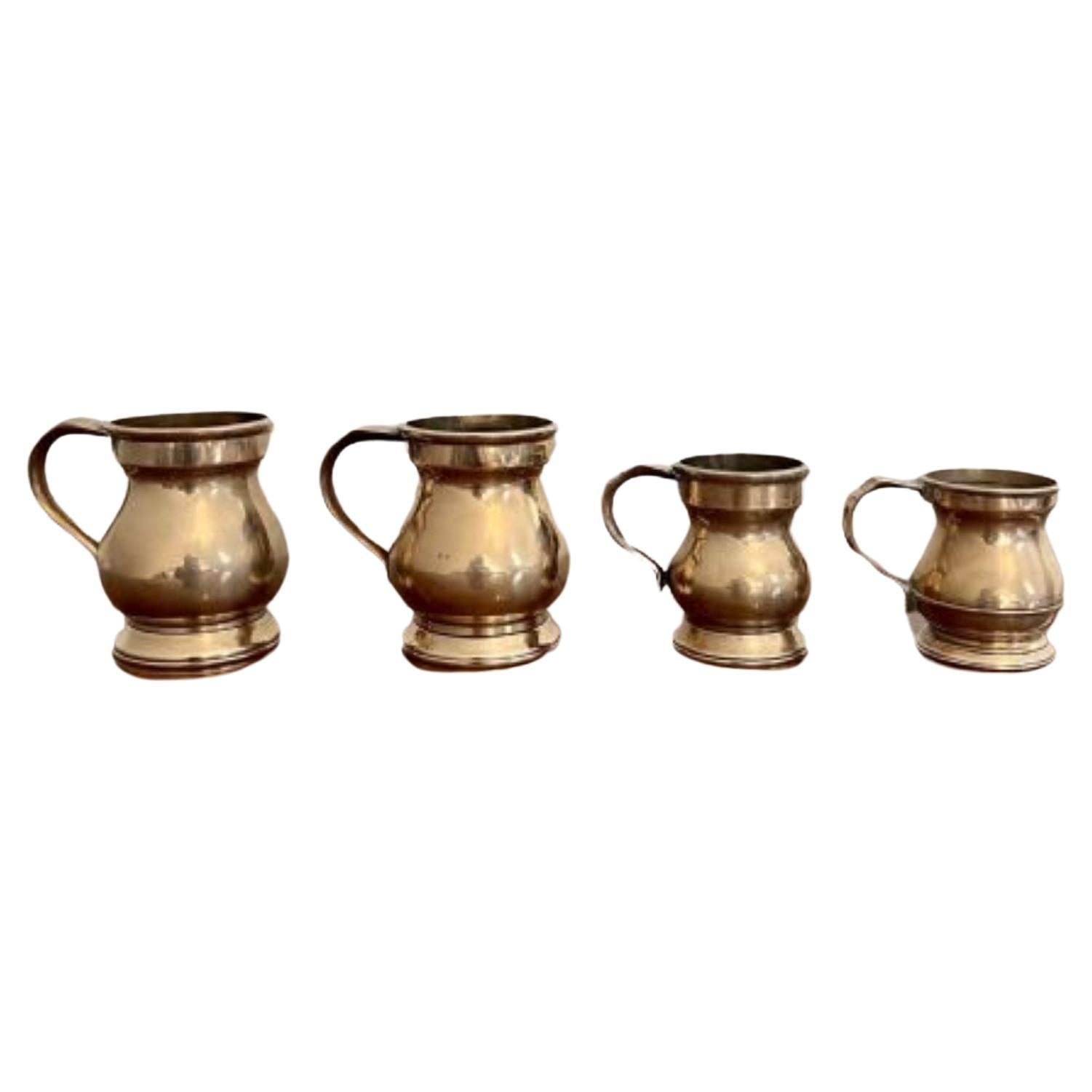 Rare set of four antique Victorian bell shaped tankards 