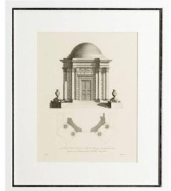 Rare Set Four Architectural Period Buildings Coloured Framed Engravings Mid Cent