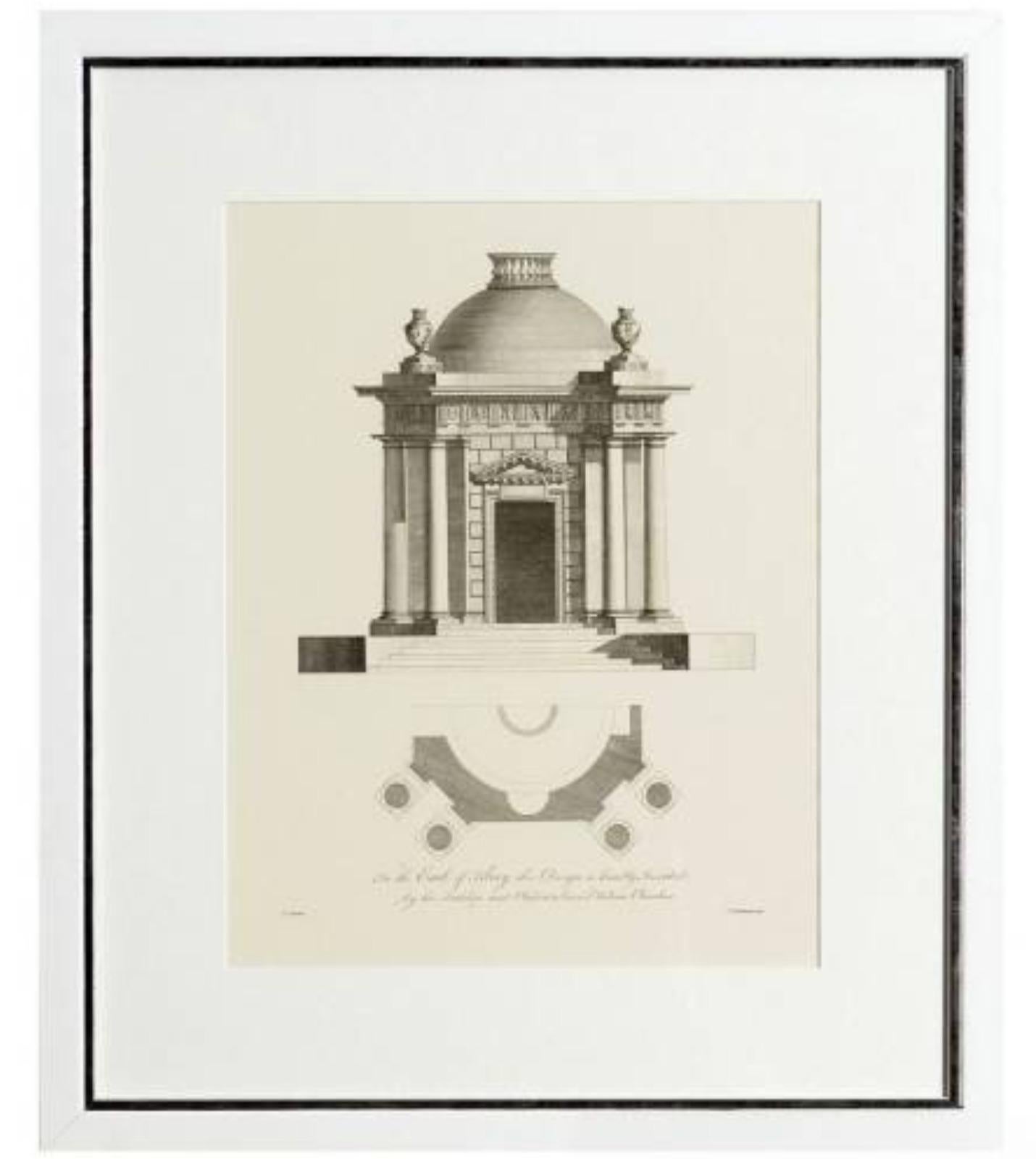 Rare Set of Four Architectural Period Buildings Coloured Framed Prints Excellent état - En vente à Dublin, Ireland