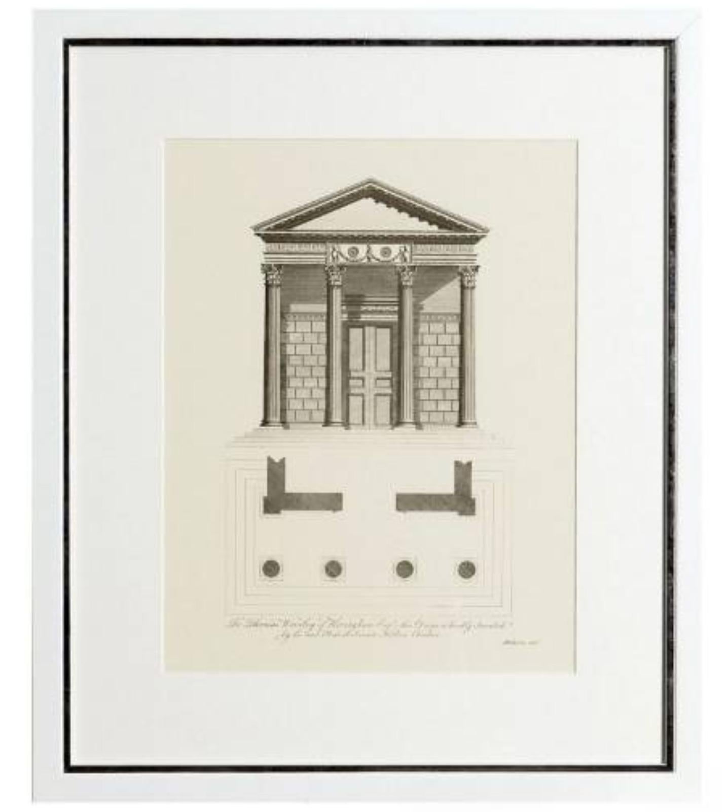 XXIe siècle et contemporain Rare Set of Four Architectural Period Buildings Coloured Framed Prints en vente