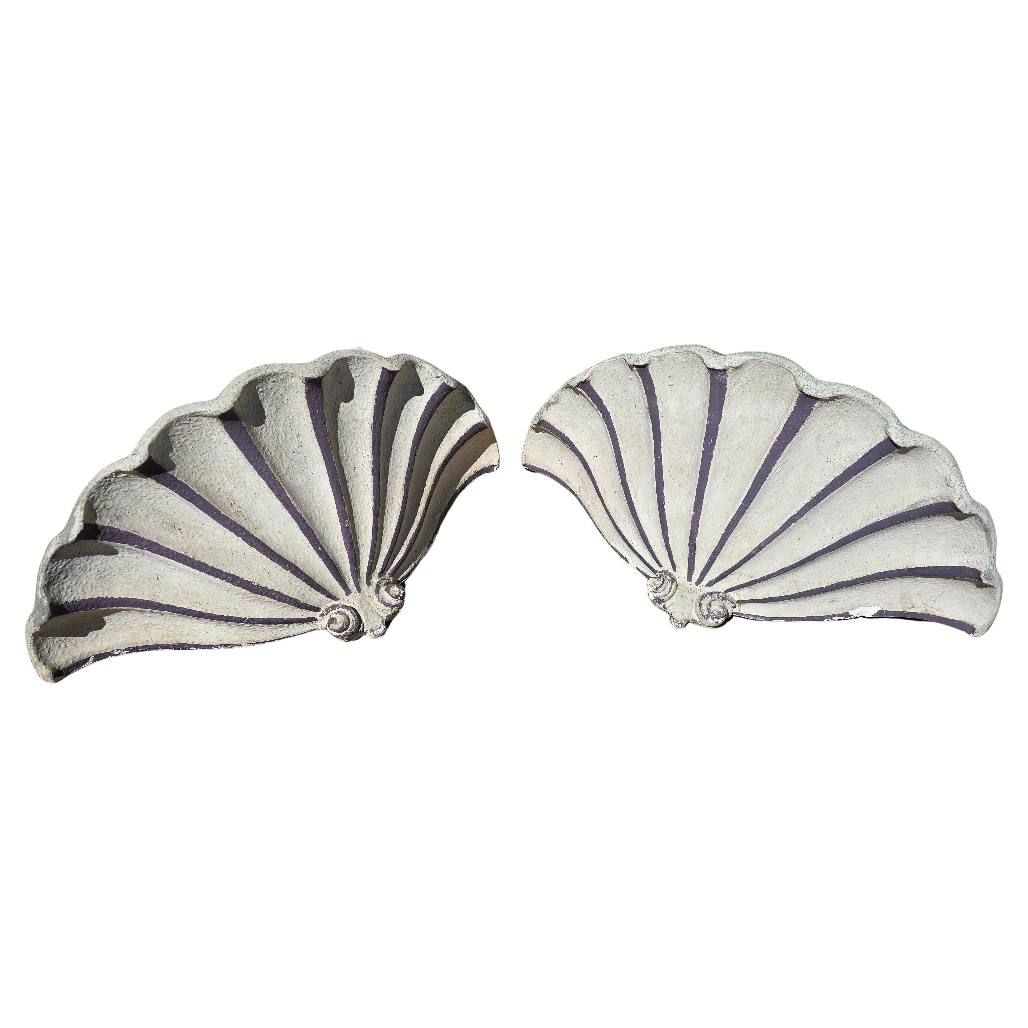 Rare Set of Four Art Deco Shell Wall Ornaments Wall Sconces For Sale 4