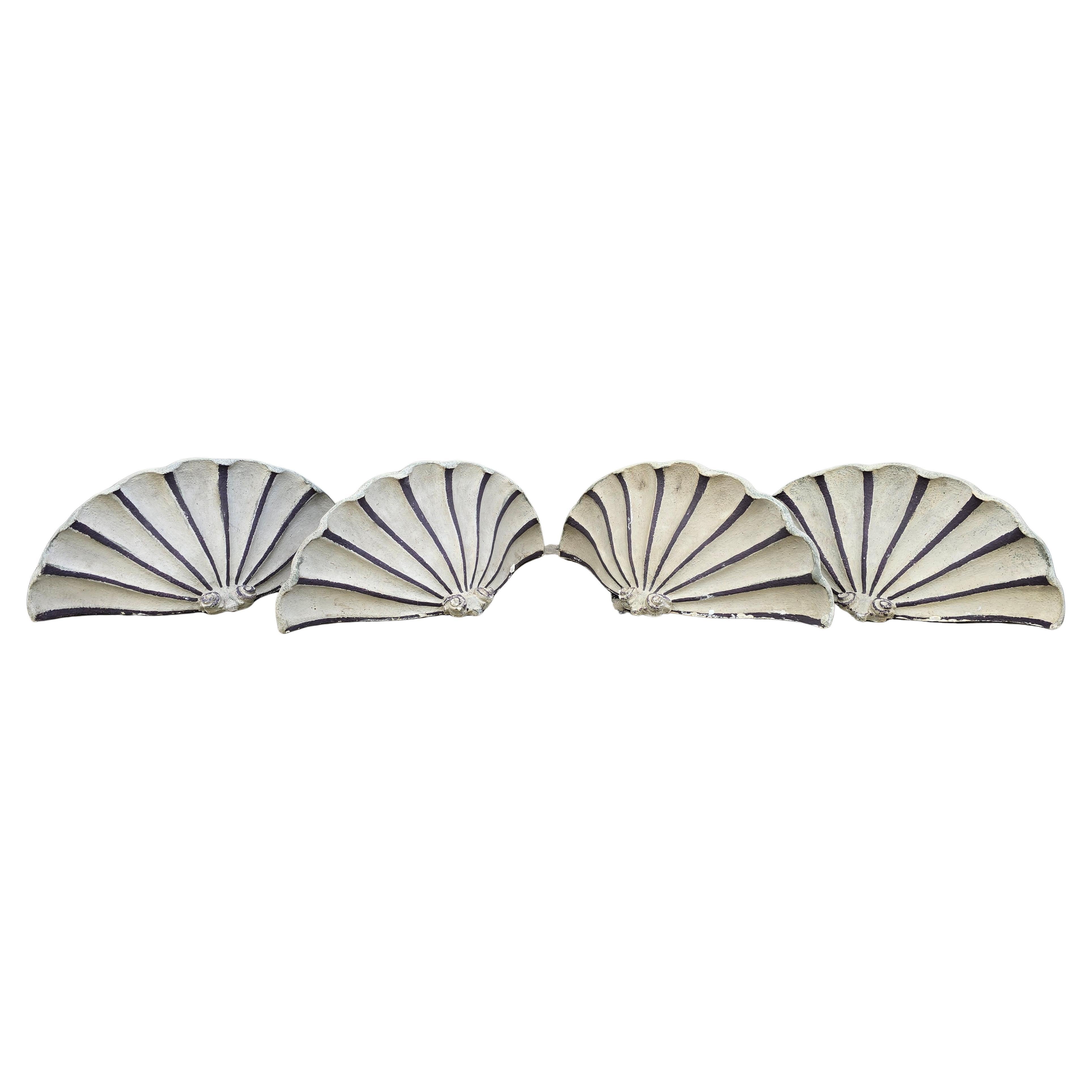 Rare Set of Four Art Deco Shell Wall Ornaments Wall Sconces For Sale 5