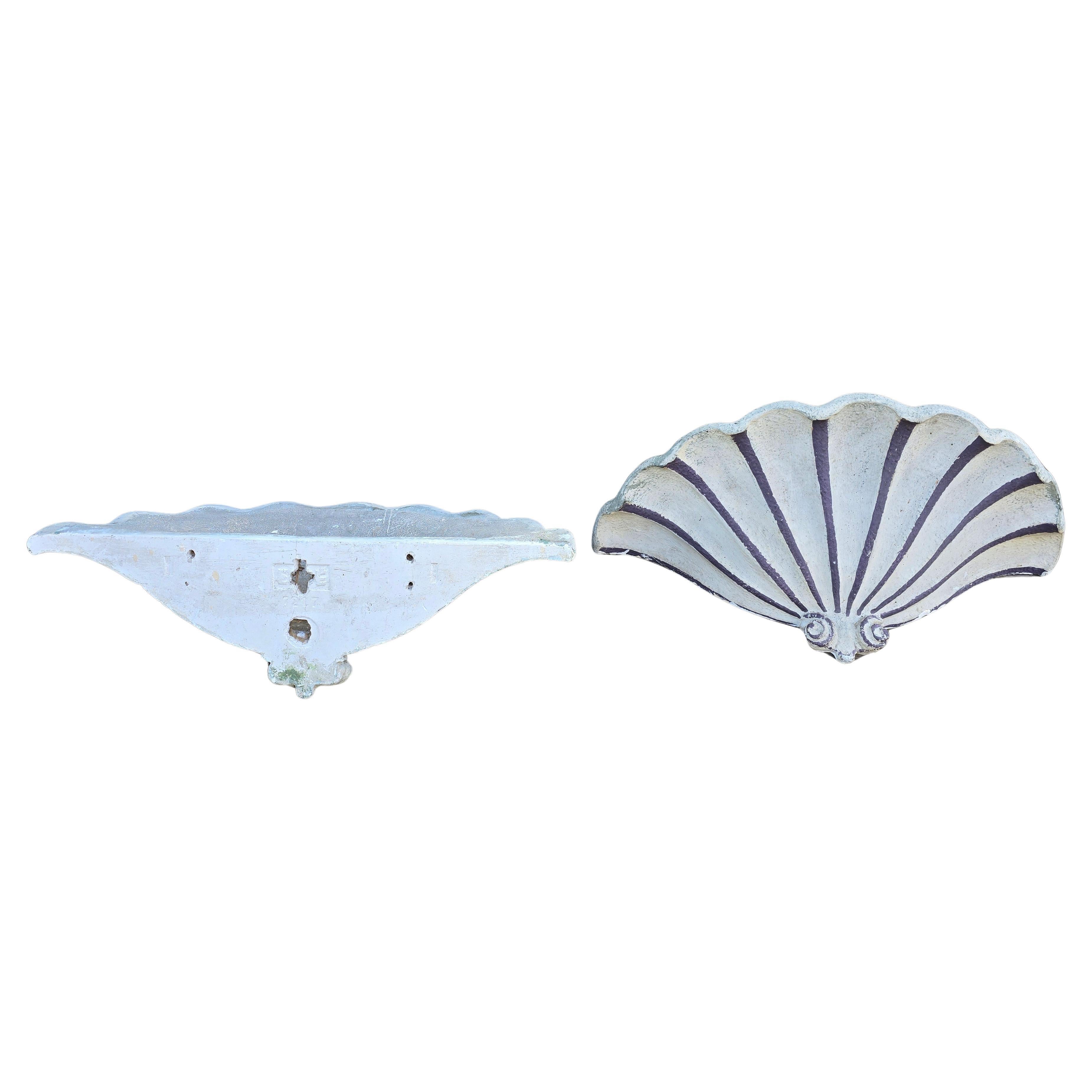 Rare Set of Four Art Deco Shell Wall Ornaments Wall Sconces For Sale 6