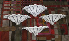 Rare Set of Four Art Deco Shell Wall Ornaments Wall Sconces