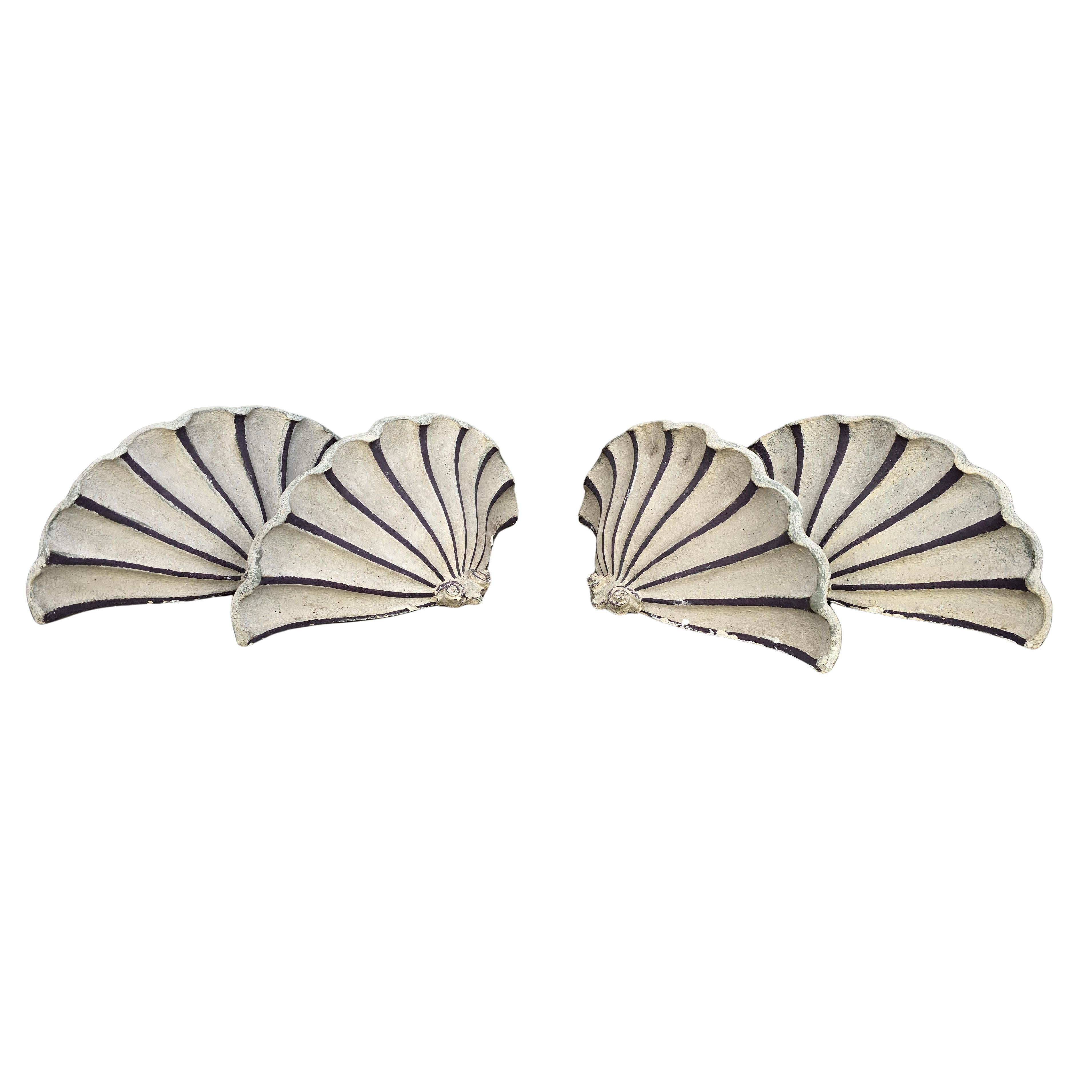 Rare Set of Four Art Deco Shell Wall Ornaments Wall Sconces For Sale 2