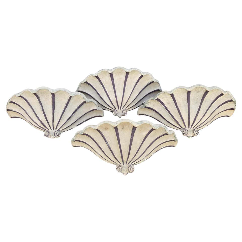 Set of 12 Silvered Shell Sconces, Sold Per Pair For Sale at 1stDibs