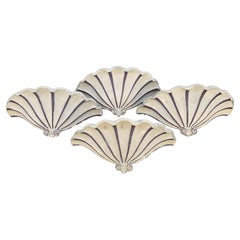 Rare Set of Four Art Deco Shell Wall Ornaments Wall Sconces