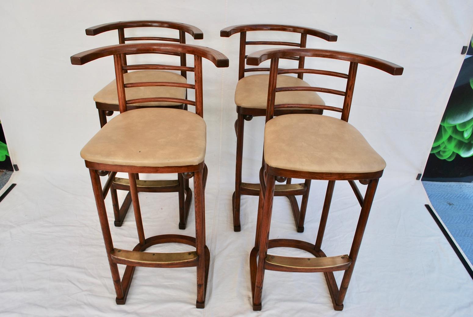 Rare Set of Four Bar Stools by Joseph Hoffmann 4