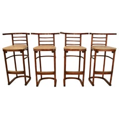 Rare Set of Four Bar Stools by Joseph Hoffmann